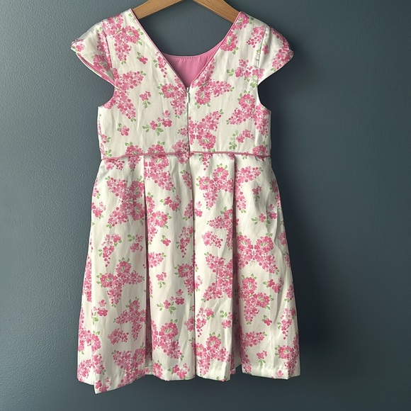 CATHERINE MALANDRINO dress Girls floral Dress size 7 white pink formal like new - Picture 5 of 14